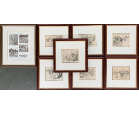 Polo interest, Seven plates from Punch, 1921, to include 'Provincial Polo', 'if Polo Became Really Popular' etc, 13.5x17.5cm 