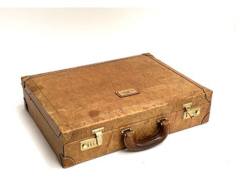 An Etienne Aigner brown leather briefcase, 46x34x11cm 