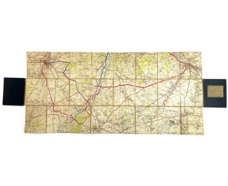 A linen backed folding map of the Hursley Hunt, double sided, printed by Sifton Praed &amp; Co, 68x32cm; together with one ot