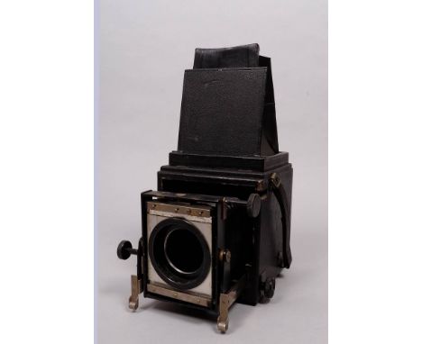 Reflex-Kameragehäuse, Mentor-Kamerafabrik, 1.Hälfte 20.Jh. Mentor-Atelier-Reflex Modell 303, 9x12, dazu große Eigenbau-Platte