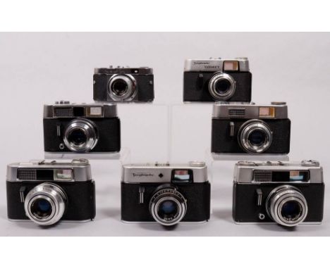 7 Sucherkameras, Voigtländer, 1950er/60er Jahre 1x Vito B mit Color-Skopar 3,5/50mm, 1x Vito BL mit Lanthar 2,8/50mm, 1x Vito