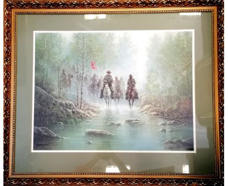 Framed artists proof print 'The Hope of the Confederacy' by G Harvey - 76cm x 91cm 