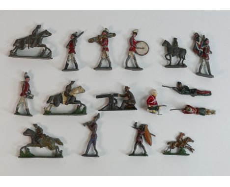 A collection of vintage lead WWI &amp; earlier metal toy model soldiers, tallest 7cm 