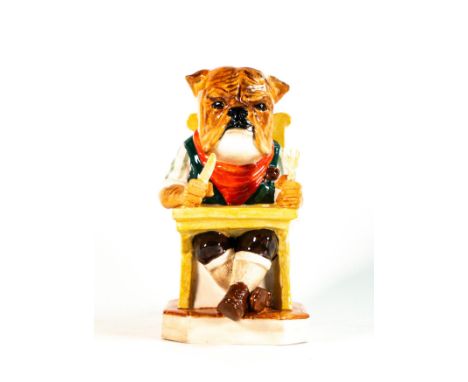 Kevin Francis Ceramics Model of a Brindle Bulldog "Dinnertime" Limited Edition No 82.of 150, Numbered, Height 20cm, boxed. 