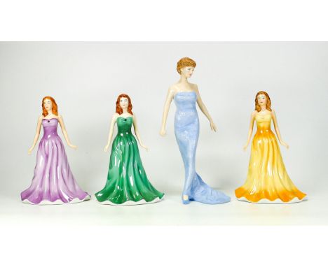 Royal Doulton Figures  Amethyst HN4971, Emerald HN4974,  Opal HN4979 &amp; Diana Princess of Wales HN5061 