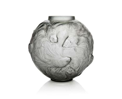  RENÉ LALIQUE (1860-1945) FORMOSE VASE, NO. 934 designed 1924greyintaglio R. LALIQUE, engraved R. Lalique France 17.2cm (6 ¾i