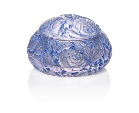  RENÉ LALIQUE (1860-1945) DINARD BOX, NO. 78 designed 1927clear, frosted and blue stainedmoulded R. LALIQUE, engraved No. 78(
