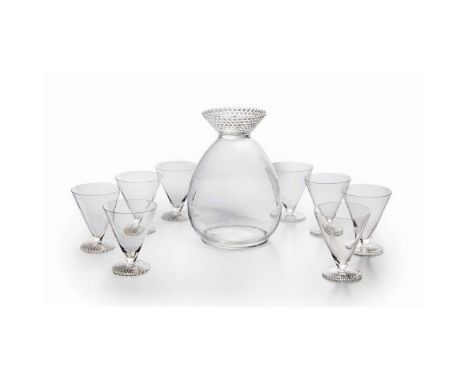  RENÉ LALIQUE (1860-1945) TOKYO DECANTER, NO. 5275 designed 1930clear and frosted&nbsp;stencilled R. LALIQUE FRANCE;together 