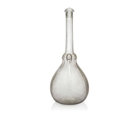  RENÉ LALIQUE (1860-1945) SIX TÊTES DECANTER AND STOPPER, NO. 3159 designed 1914clear, frosted and grey stainedintaglio LALIQ
