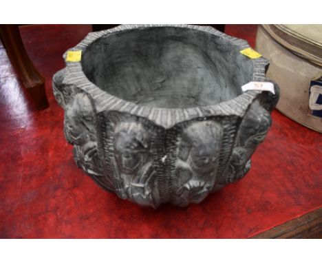 A reproduction planter, depicting 12 apostles, approx. diameter 30cm