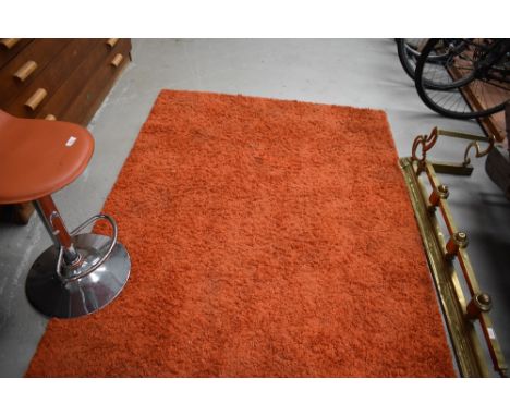 A modern Ikea rug vintage in the vintage style, in orange, approx. 133 x 195cm, no major stains but could do with a light cle