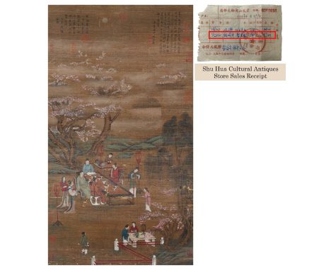 A Chinese Scroll Painting By Gu Hongzhong Five Dynasty. 37" x 20 3/4" (94cm x 53cm)