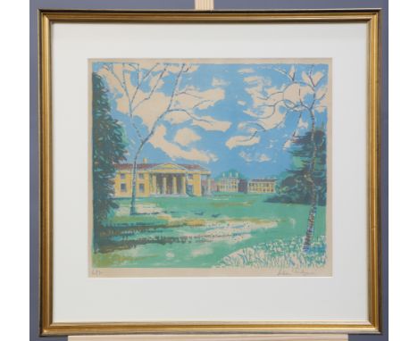 JULIAN TREVELYAN (1910-1988), DOWNING COLLEGE, CAMBRIDGE, signed and numbered 6/70 in pencil, coloured lithograph, framed. Vi