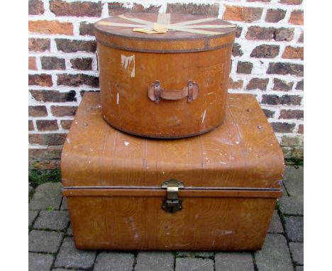 Metal trunk and hat box