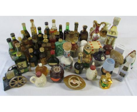 Various alcoholic miniatures inc ceramic and novelty bottles