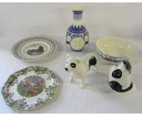 Assorted ceramics inc Oriental blue and white vase,  Wedgwood, Staffordshire, Spode etc