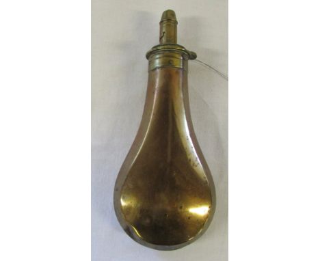 Copper and brass powder flask by Dixon & Sons