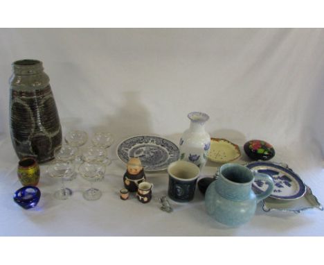 Mixed ceramics and glassware inc Babysham glasses and Goebel