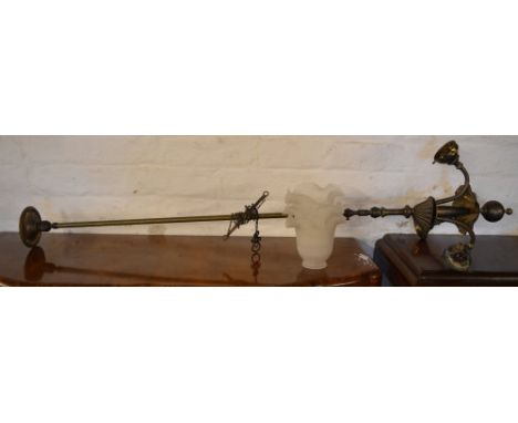 Gas light fitting converted to electricity with 3 shades