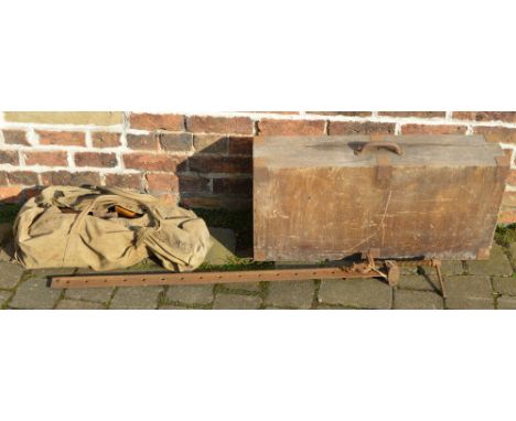 Joiners chest full of tools, carry bag full of tools and a large metal clamp