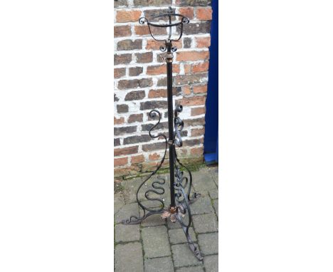 Victorian wrought iron paraffin lamp stand
