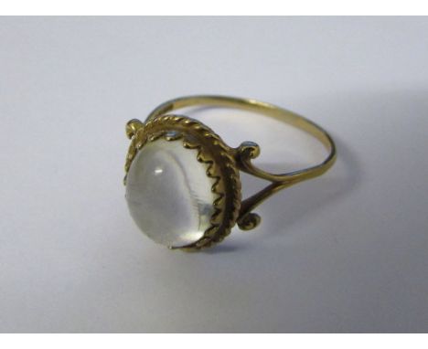 9ct gold blank cabochon crystal ring (possibly for an intaglio) total weight 1.7 g size P/Q