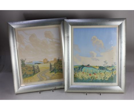 John Hall Thorpe (1874-1947), two colour woodblock prints; 'Summer' and 'The Open Gate', inscribed and signed in pencil, 38cm