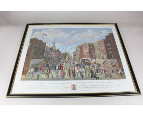 Local interest, Nigel Purchase, view of East Street, Chichester, 'To his Grace Frederick Charles Duke of Richmond Lennox Gord