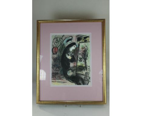 After Marc Chagall (Russian/French, 1887/1985), figures, colour print, 31cm by 23.5cm