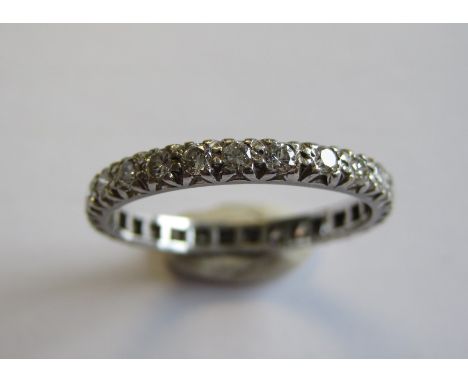 A Diamond Eternity ring pavé-set brilliant-cut stones, ring size R 1/2