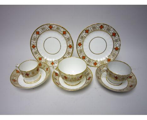 A 19th Century Coalport Tea and Coffee Service with puce and gilt detail, approx 65 pieces