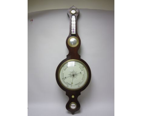A Victorian rosewood framed Barometer and Thermometer