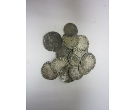 A collection of hammered silver Coins consisting of Elizabeth I Sixpences dated 1561, 1564, 1567, 1568, 1573, 1578, 1580, 158