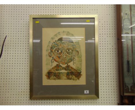 A framed print by Yossi Bergner