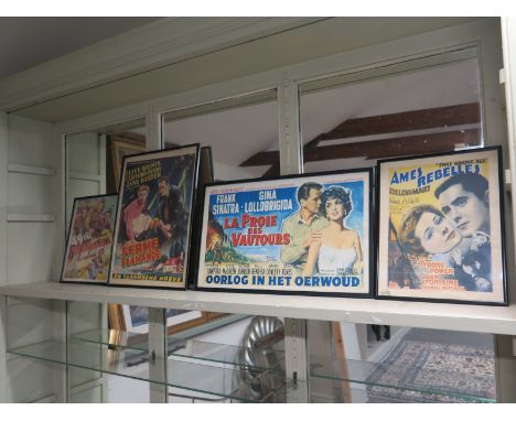 An interesting collection of 1940's and 1950's film posters printed for the Belgian Market printed on the verso of World War 