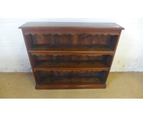 A Victorian mahogany small open front two shelf bookcase - Height 84cm x 95cm x 20 cm 