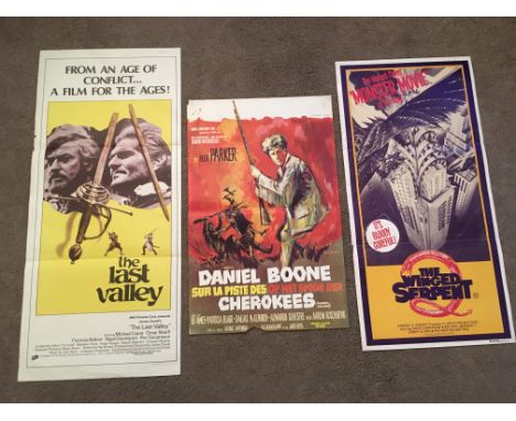 Four Australian day bills and one other film poster comprising 'Q The Winged Serpent', 'The Last Valley', 'Born Free' and oth