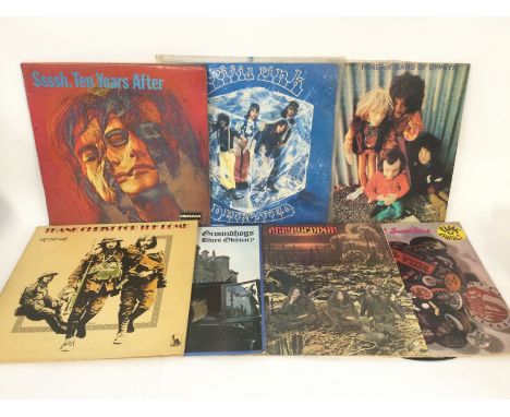 15 rock LPs by various artists including Jimi Hendrix, Ten Years After, Frijid Pink, Groundhogs and others. Includes early UK