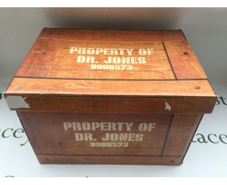 A 2008 Lucasfilm Indiana Jones Kingdom Of The Crystal Skull lottery giveaway box including leather jacket, shirt, leather bag