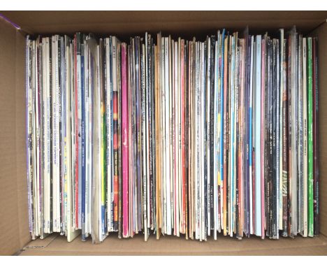 Two boxes of LPs and 12" singles by various artists including David Bowie, Hawkwind, Pink Floyd, The Rolling Stones and many 
