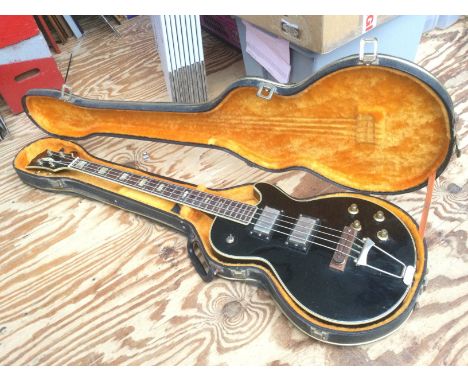 An early 1970s Jedson 2350B bass guitar with hard carry case. Jedson nameplate sadly missing.