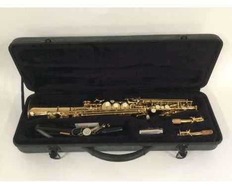 A J Michael Soprano saxophone, serial number 00-00003 with Yanagisawa mouthpiece and accessories. Comes supplied with a fitte