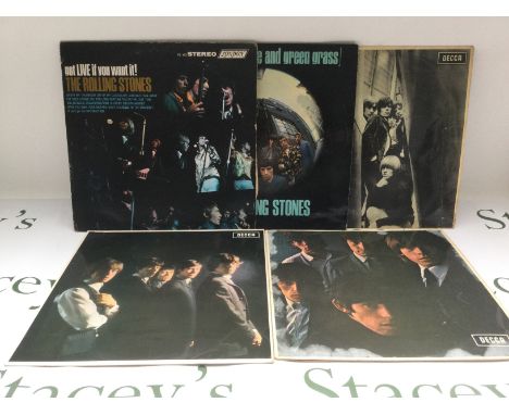 Five early pressings if Rolling Stones LOs including the first two LPs, a US pressing of 'Got Live If You Want It' and others