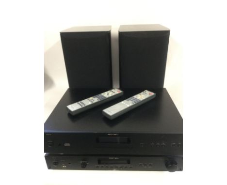 A Rotel RA-11 Amplifier, Rotel RCD-12 CD player and a pair of Focal Aria 906 bookshelf speakers. Comes with two remote contro