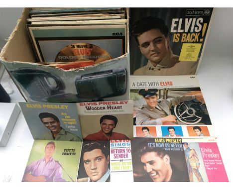 A collection of LPs, EPs and 7" singles comprising many Elvis Presley titles.
