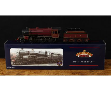Bachmann Branch-Line OO Gauge 32-175 2-6-0 "Crab" locomotive and six wheel tender, LMS crimson livery, No.13098, without coal