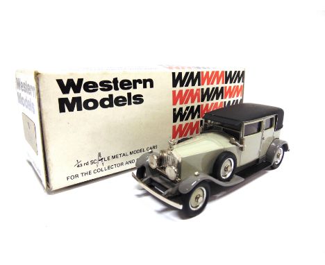 [WHITE METAL]. A 1/43 SCALE WESTERN MODELS NO.WMS36, 1927 ROLLS-ROYCE WEYMANN SALOON two-tone grey, mint or near mint, boxed.