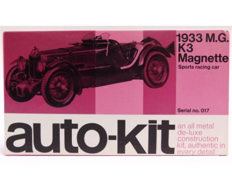 A 1/24 SCALE WILLS FINECAST AUTO-KIT NO.017, 1933 M.G. K3 MAGNETTE white-metal, unbuilt, boxed.