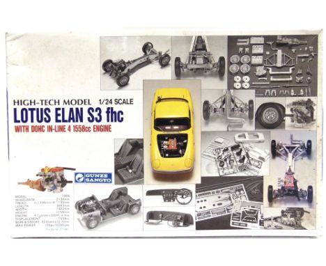 A 1/24 SCALE GUNZE SANGYO LOTUS ELAN S3 FHC UNMADE PLASTIC KIT  boxed. 