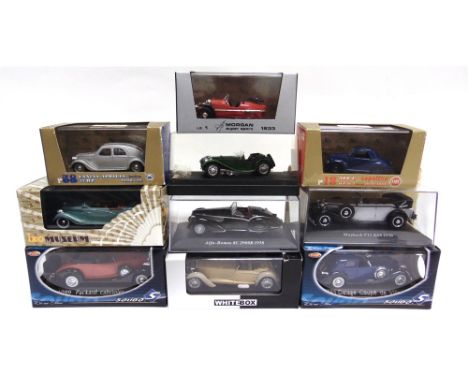 TEN 1/43 SCALE DIECAST MODEL CARS by Ixo (1), Solido (3), Brumm (3) and others (3), most mint or near mint and boxed (part-wo